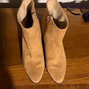 BP Camel Suede Ankle Booties